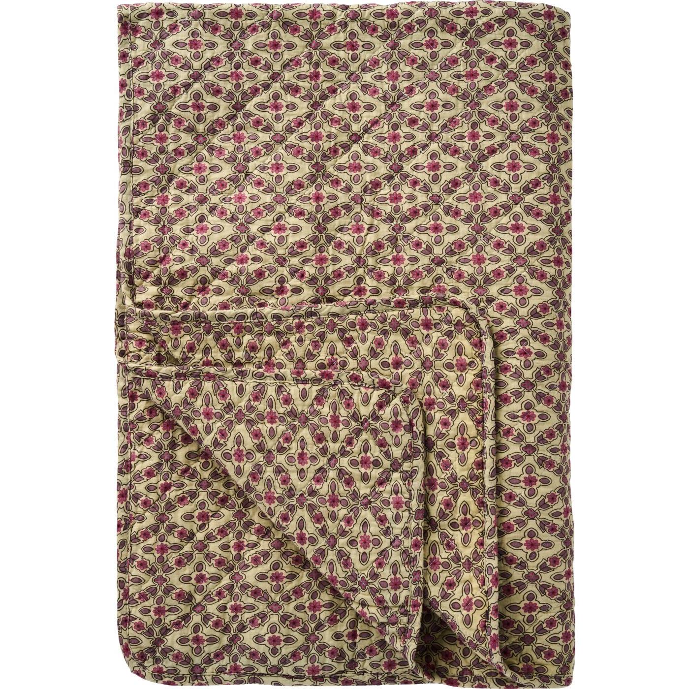 Teppe quilt m/bringebær og lilla farge