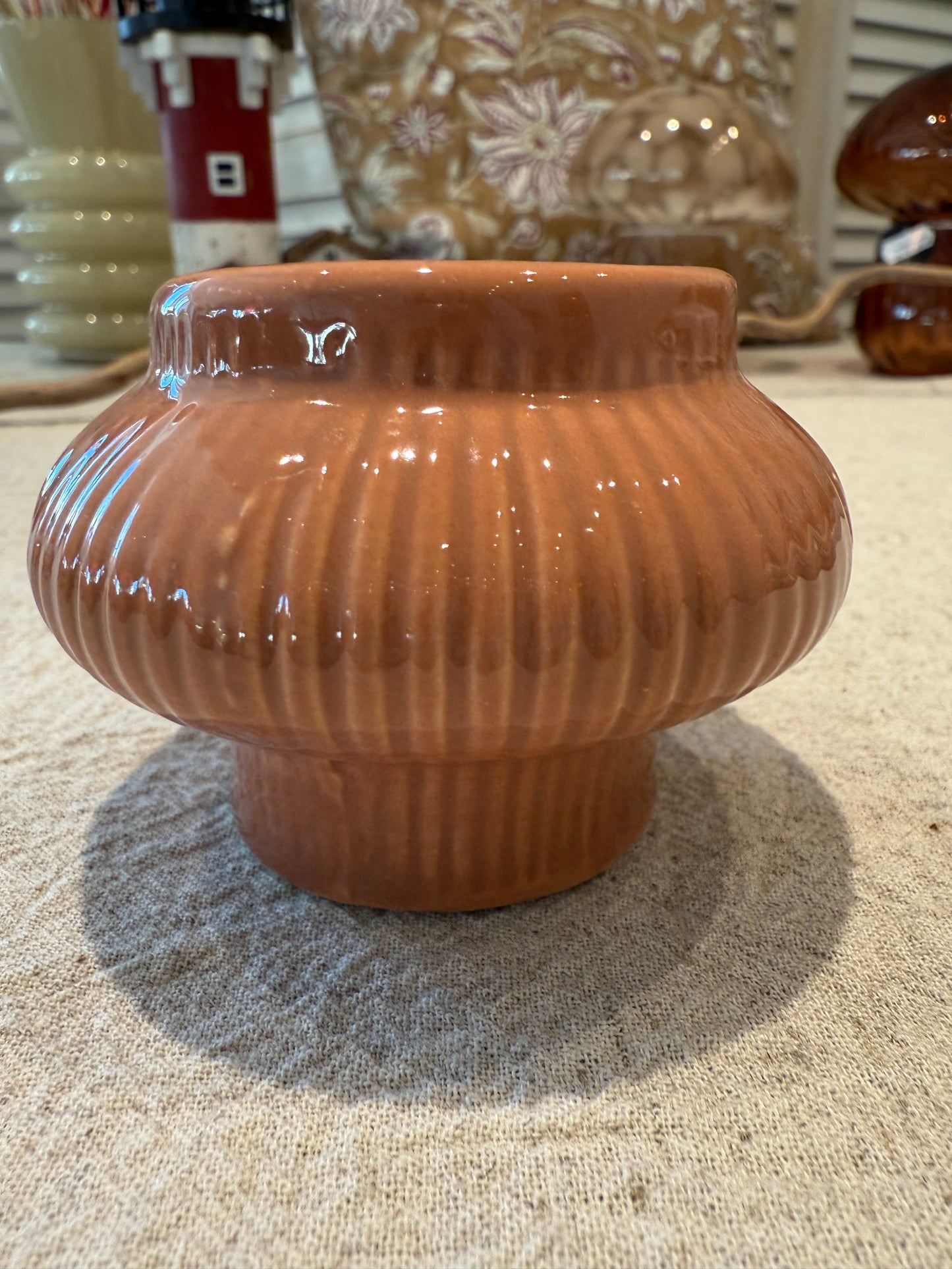 Camilla lysestake keramik krone/telys 8x6cm