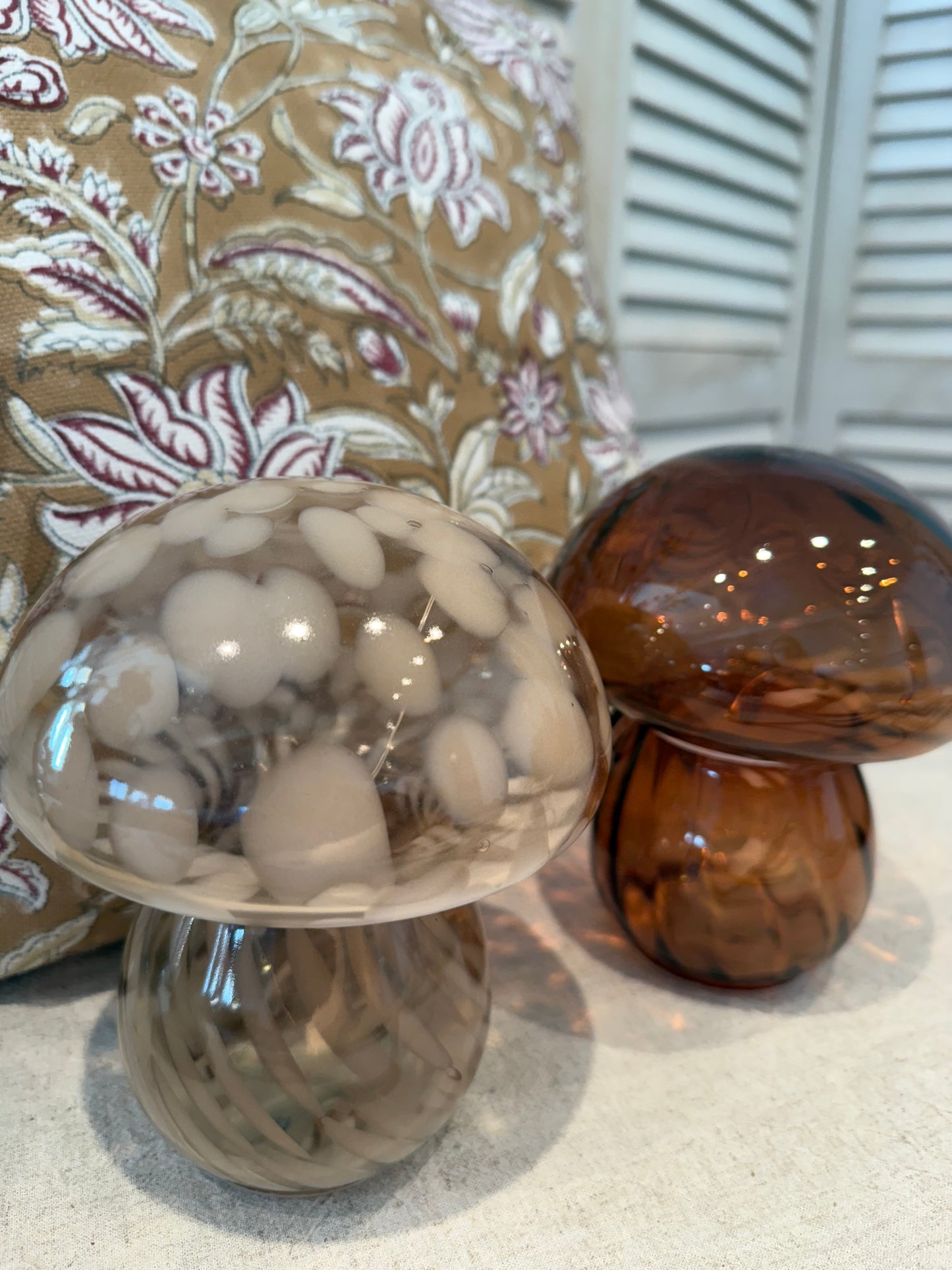 Sopp glass beige dots 5 LED 13.5x15.5cm