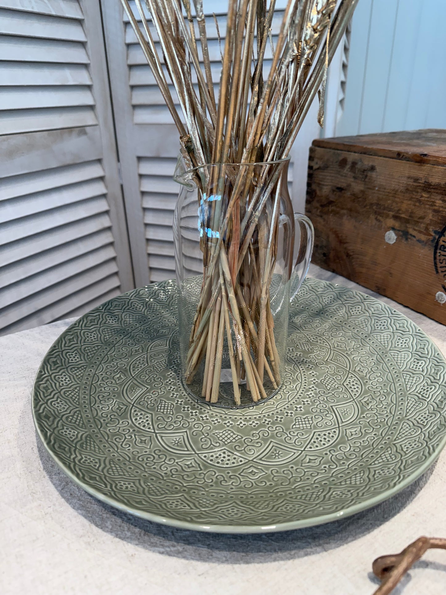 Serveringsfat Orient grønn 35x4cm