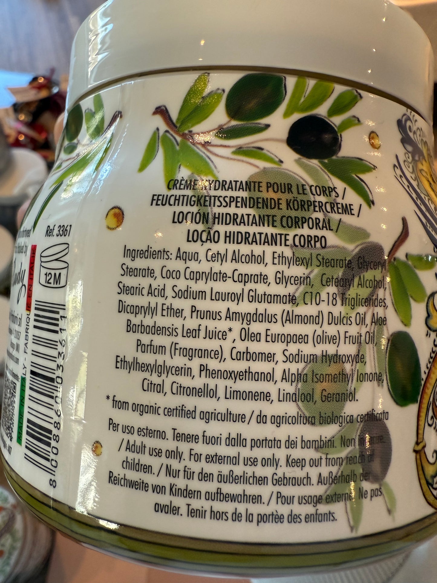 Rudy - body cream - Italian Olive oil 450ml