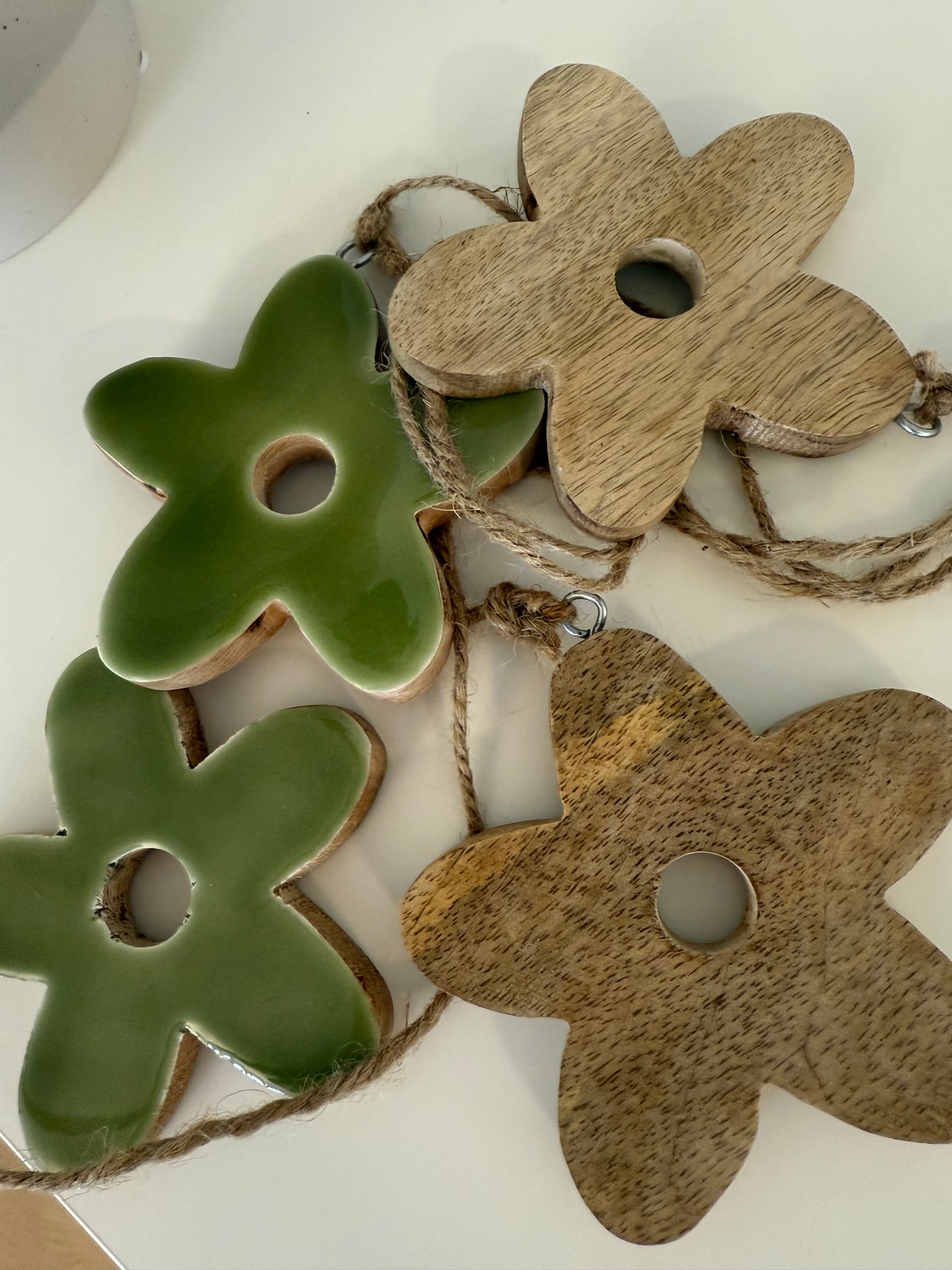 Oppheng grønn med 4 blomster