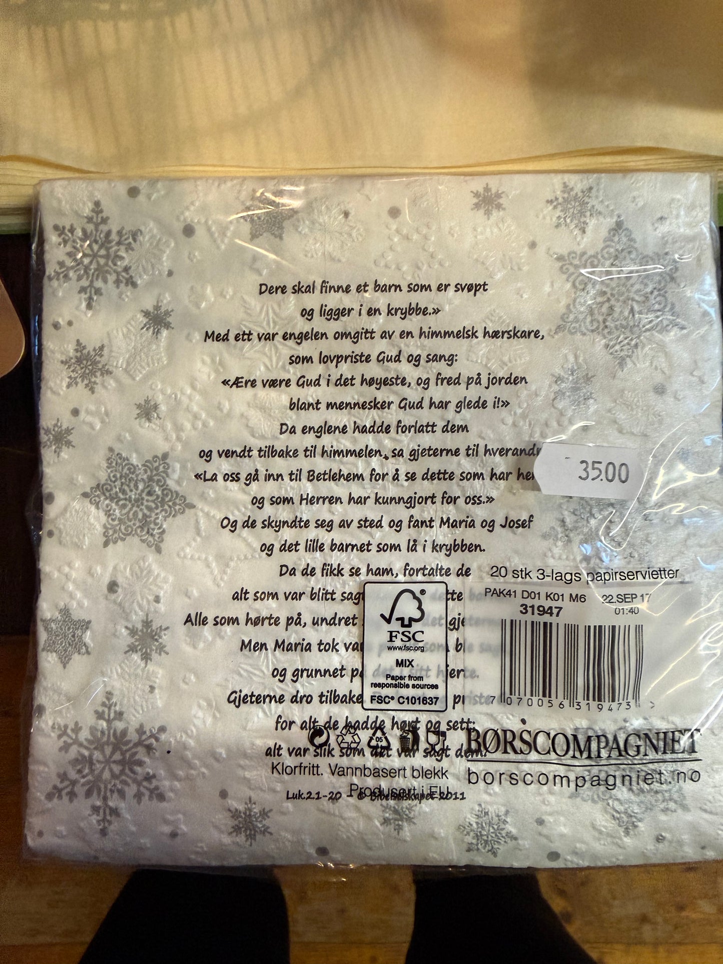 Servietter juleevangeliet