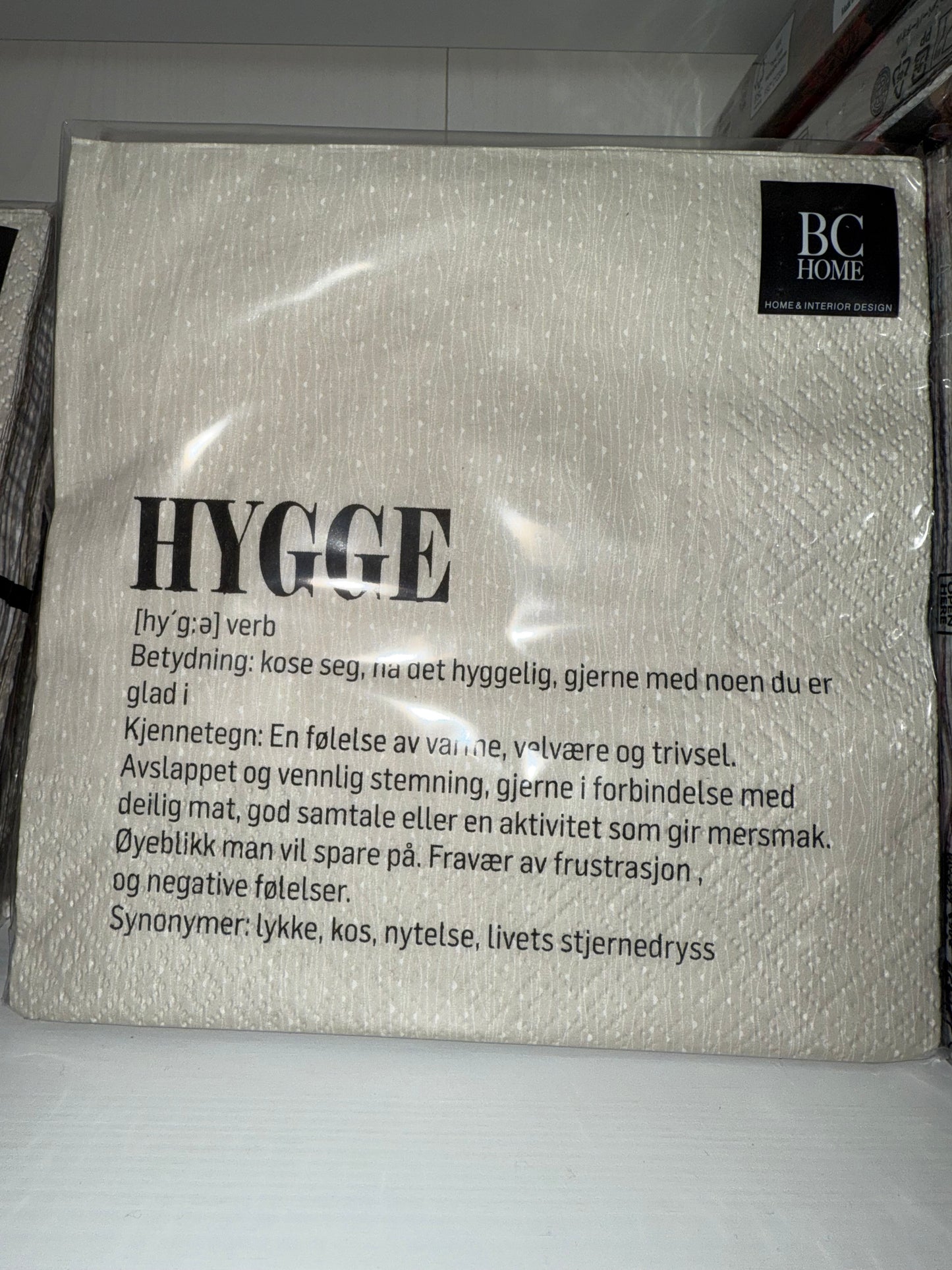 Servietter Definisjon Hygge