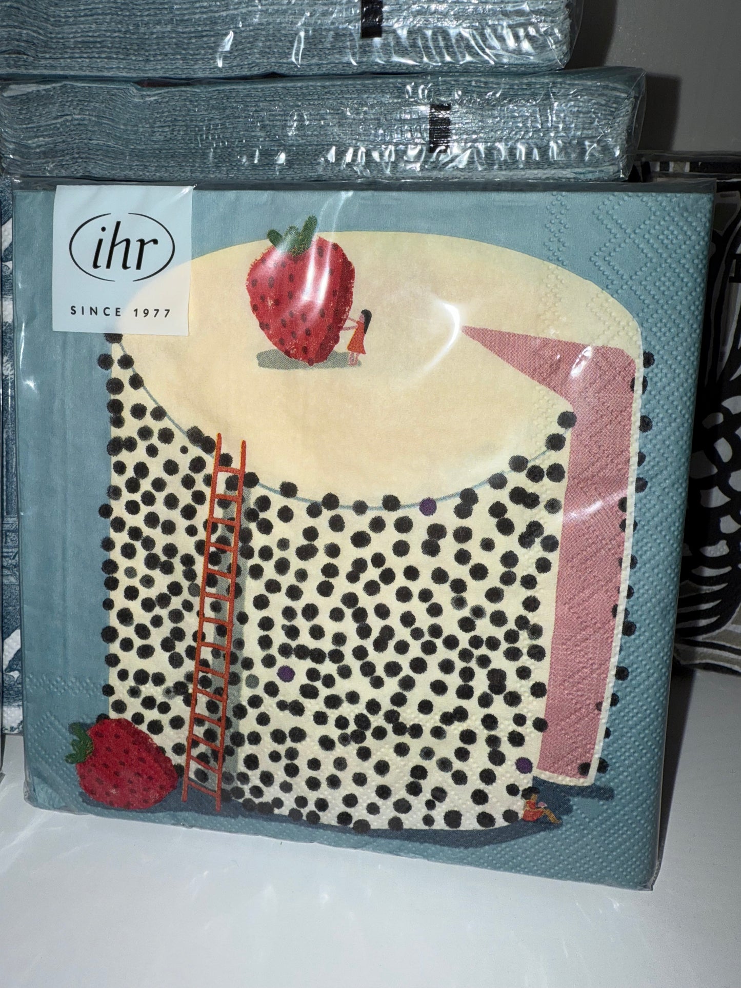 servietter. birthday cake grey blue