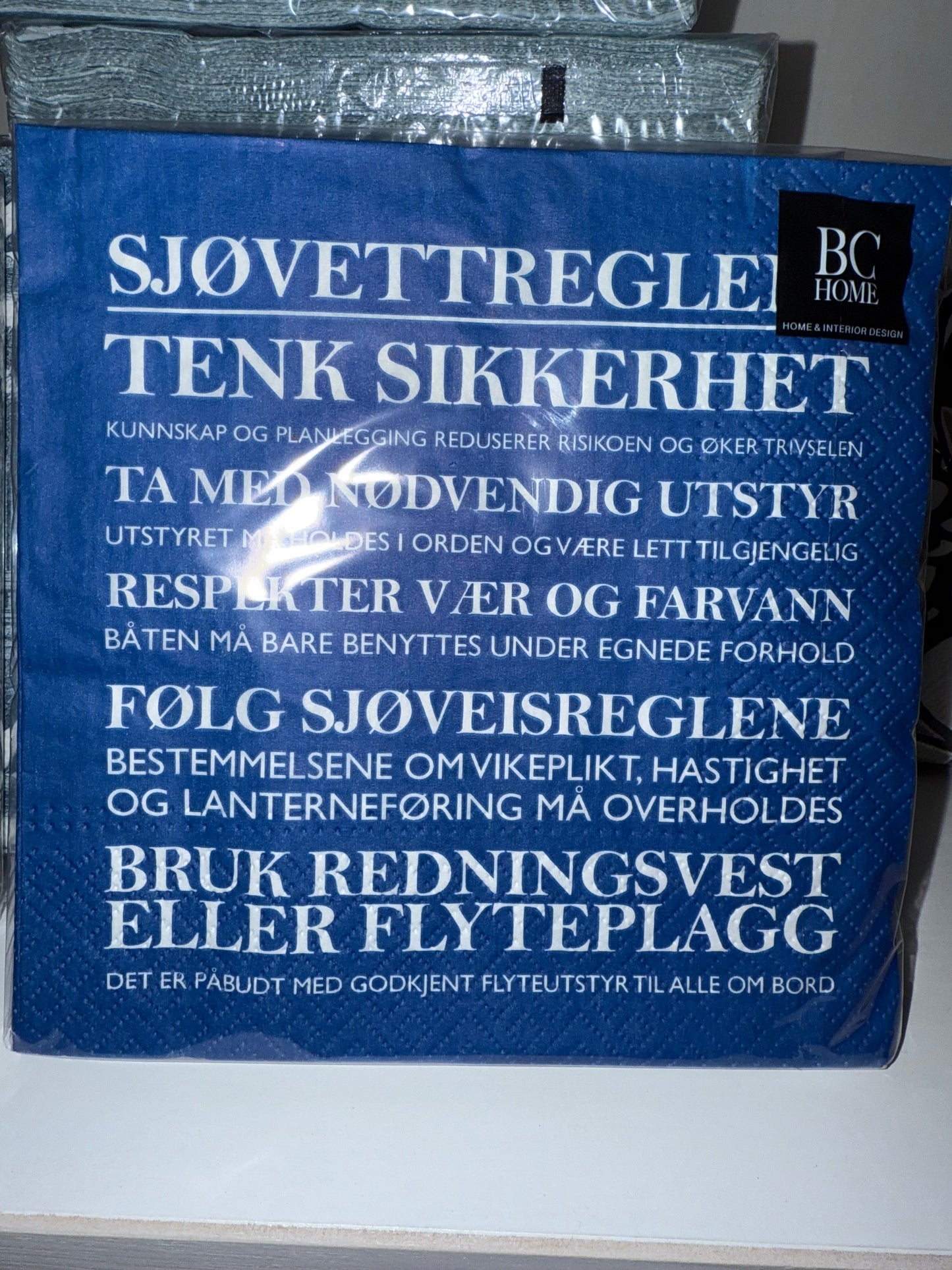 Serviett lunch 20 pkn. Sjøvettregler blå