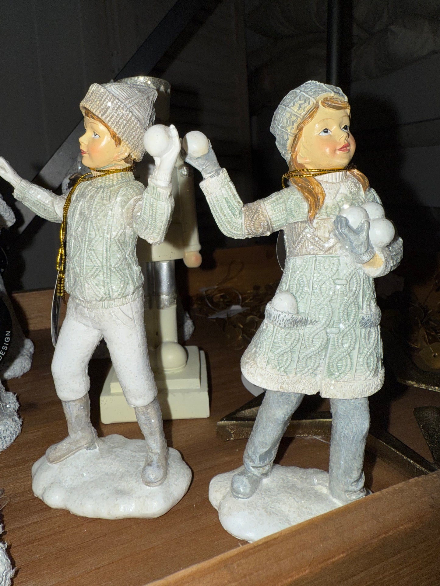 Vinterbarn rød/hvit m/kjelke