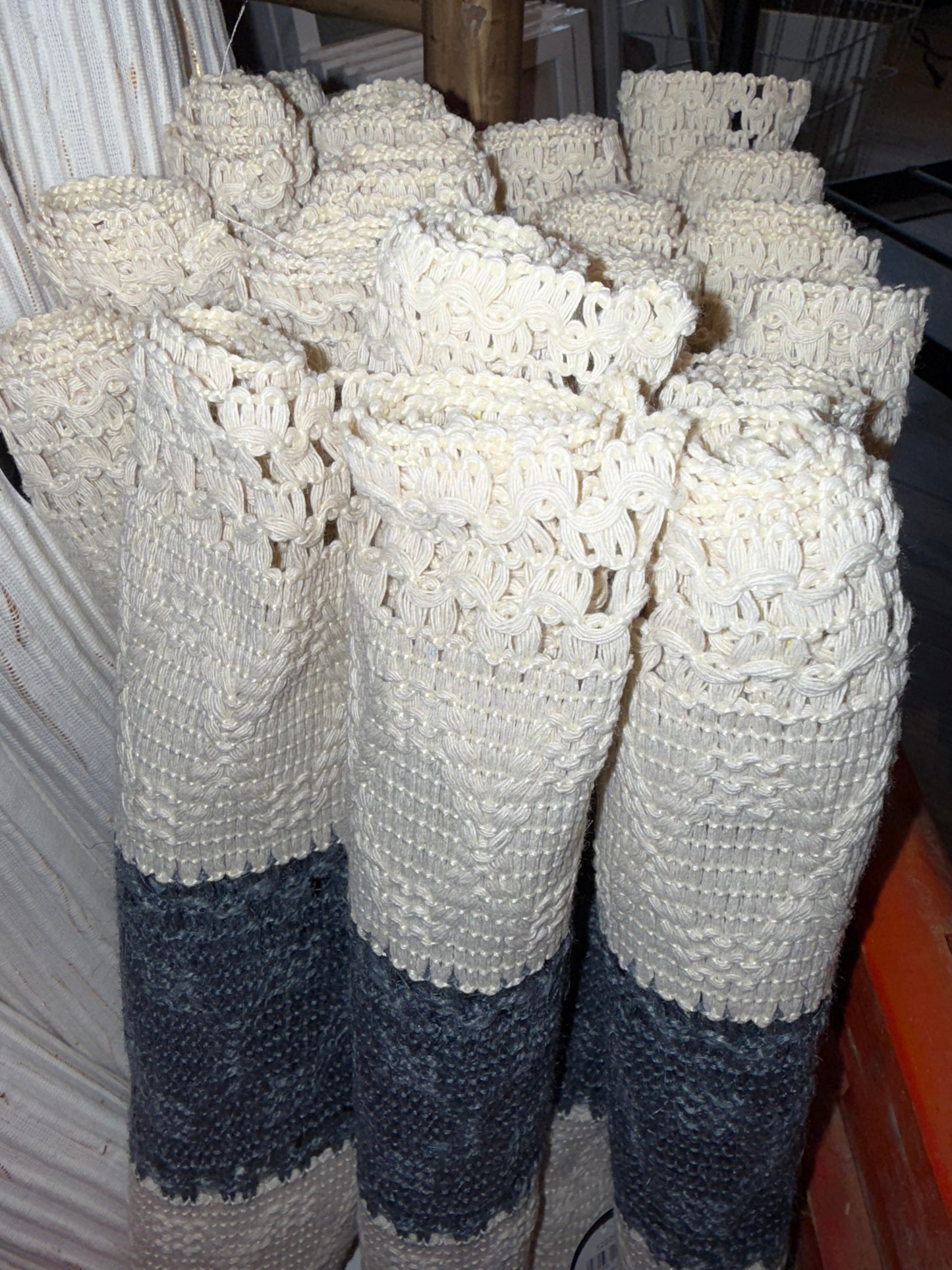 Spisebrikke vevd bomull/lin blå 30x48cm