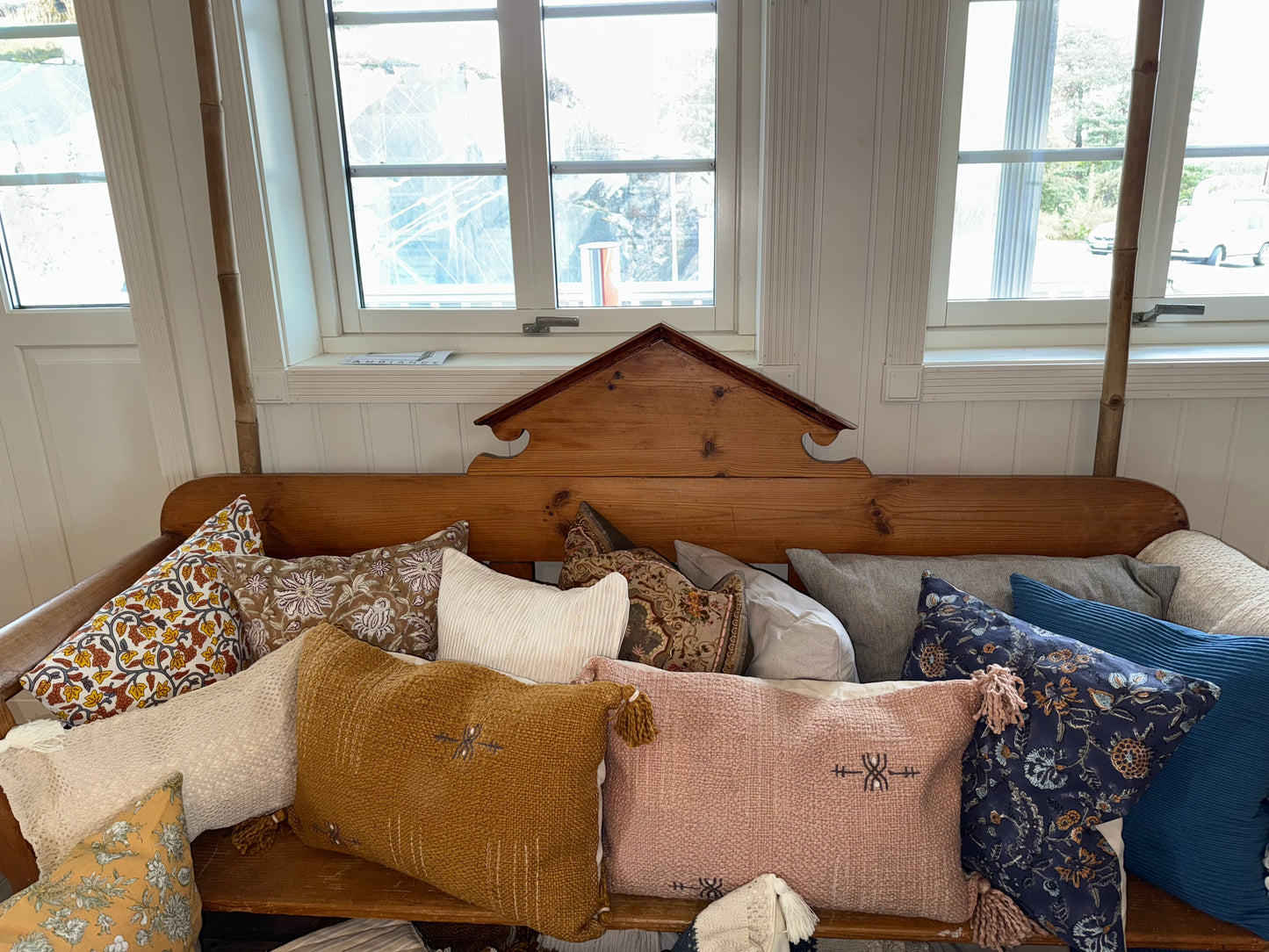 Putetrekk gul brodert