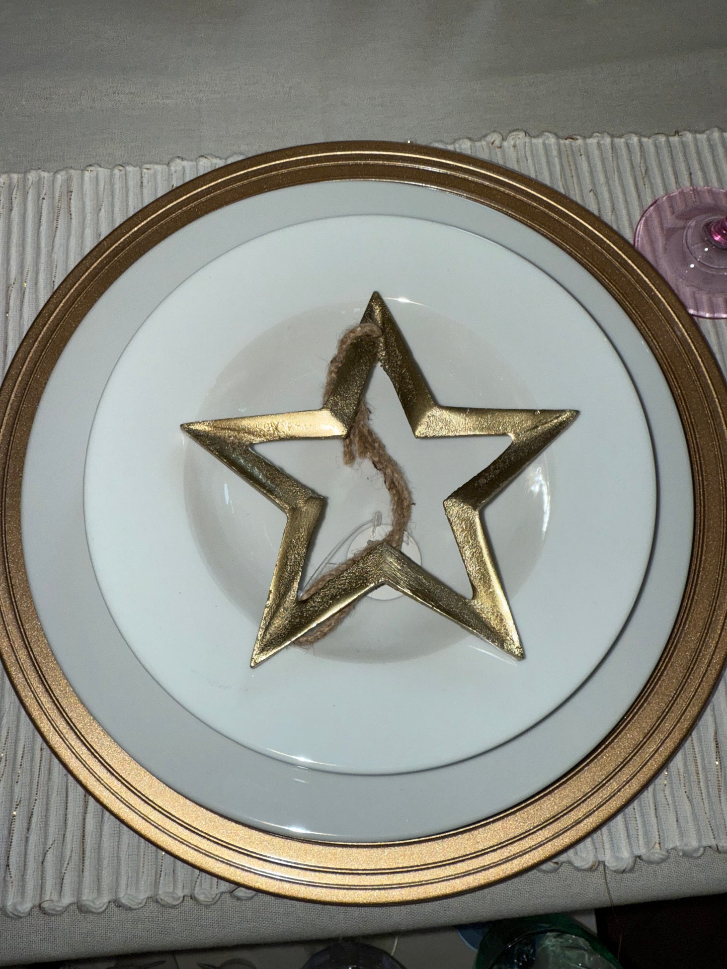 Stjerne messing henge m/tau