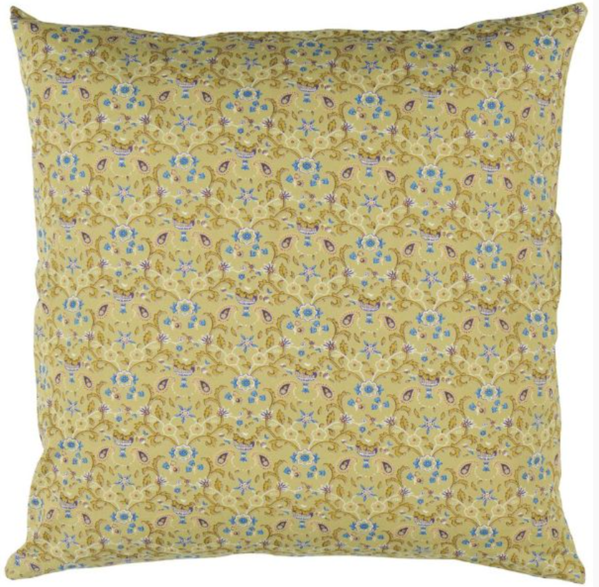 Putetrekk grønn m/blå blomster 50x50