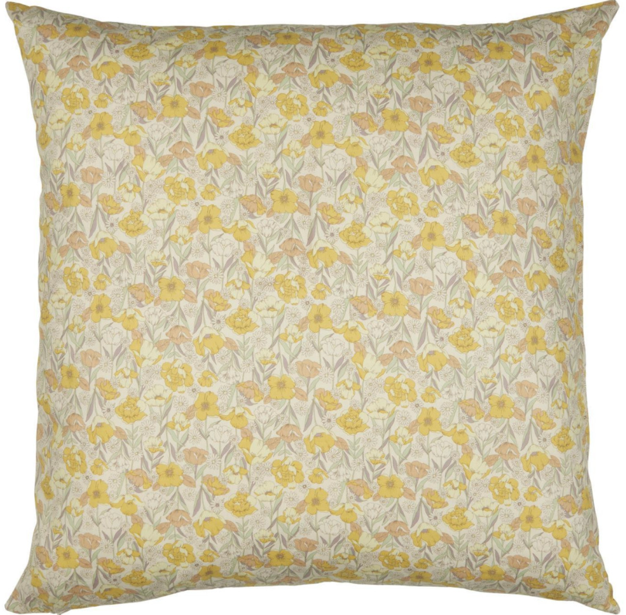 Putetrekk gult blomster 60x60