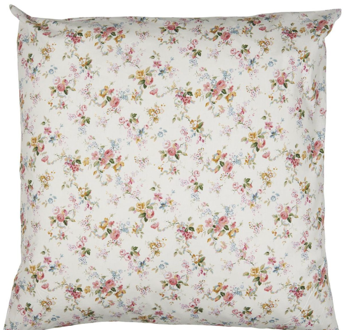 Putetrekk hvit med blomster 60x60