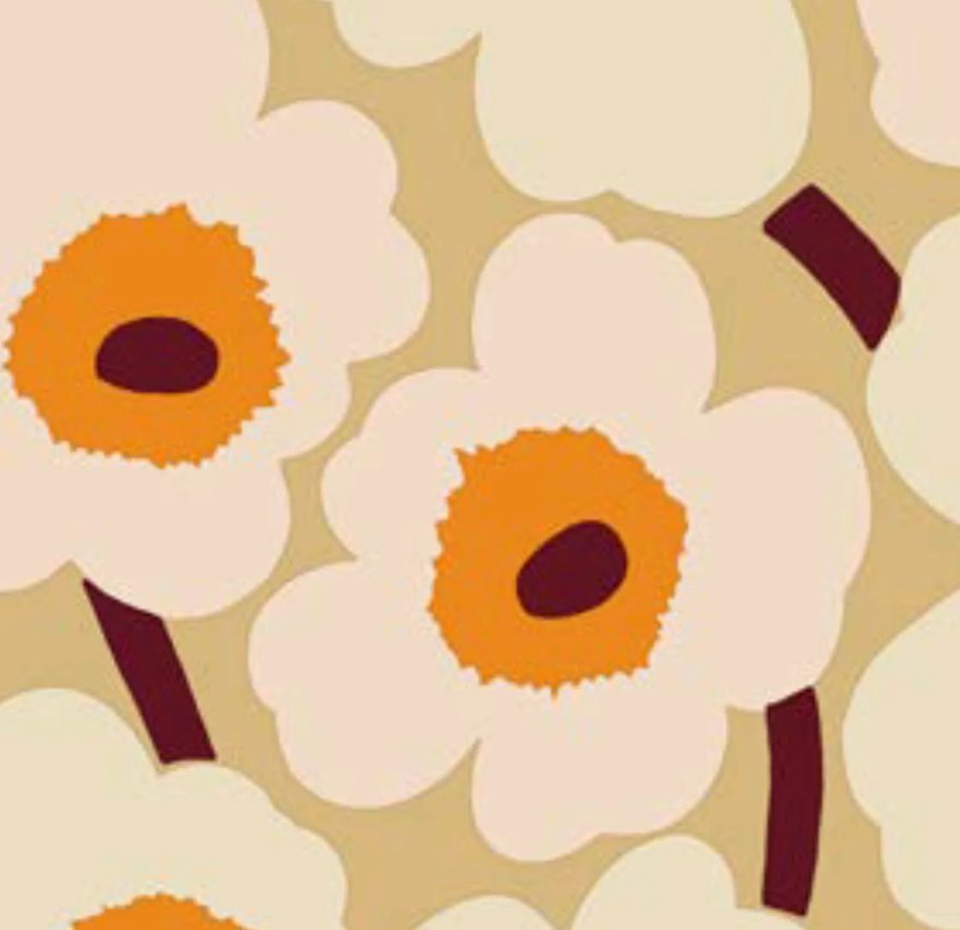 Marimekko Unikko beige Orange lunch