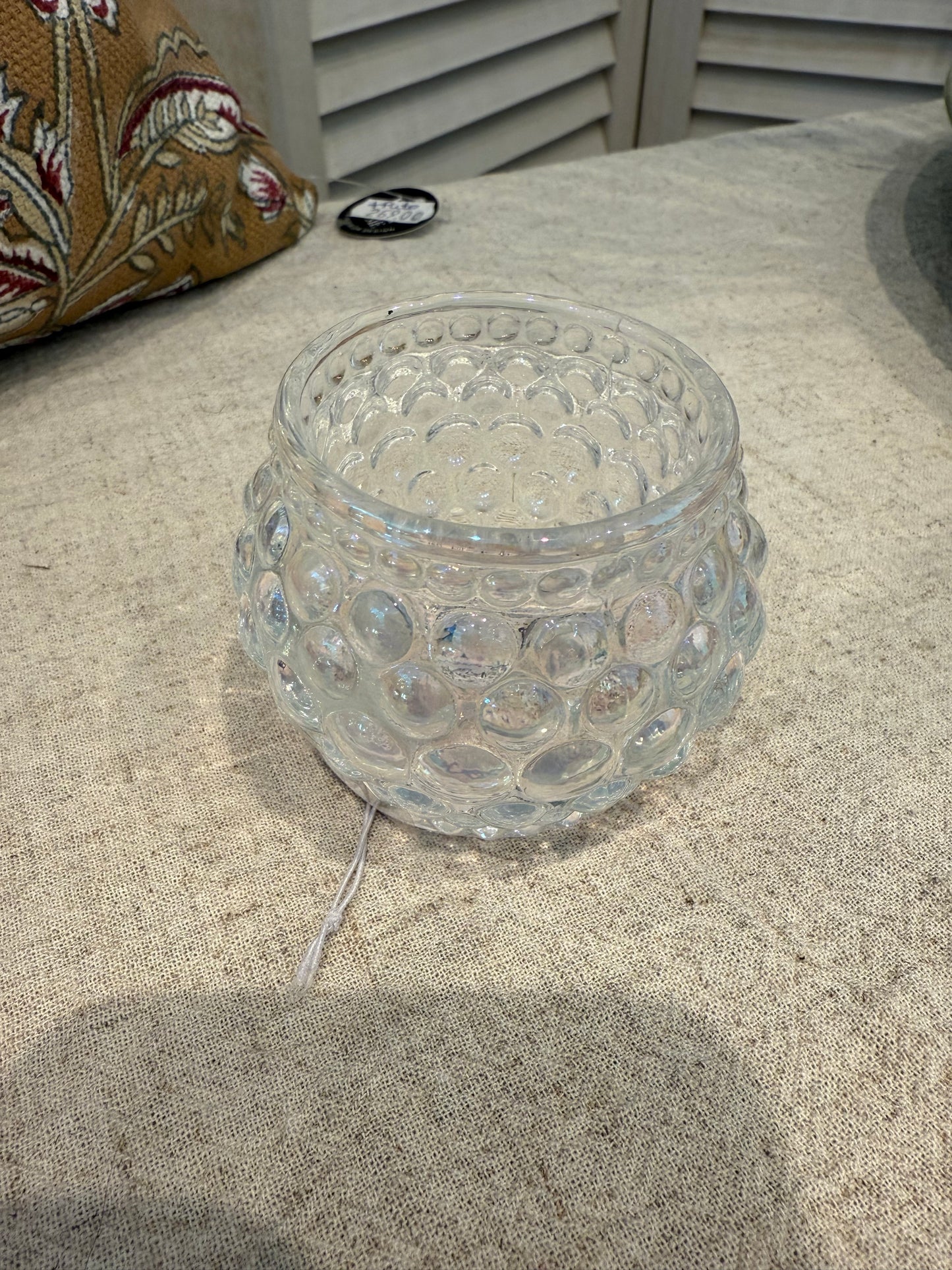 Lysholder glass brun og klar 7x5cm