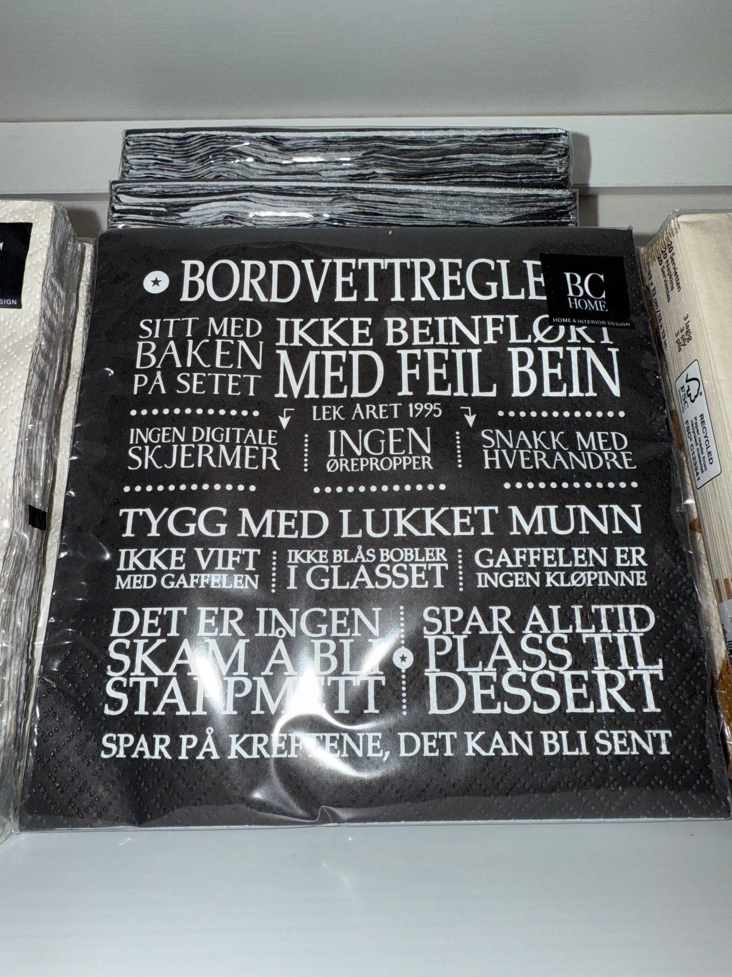 Servietter lunsj 20 stk bordvettregler