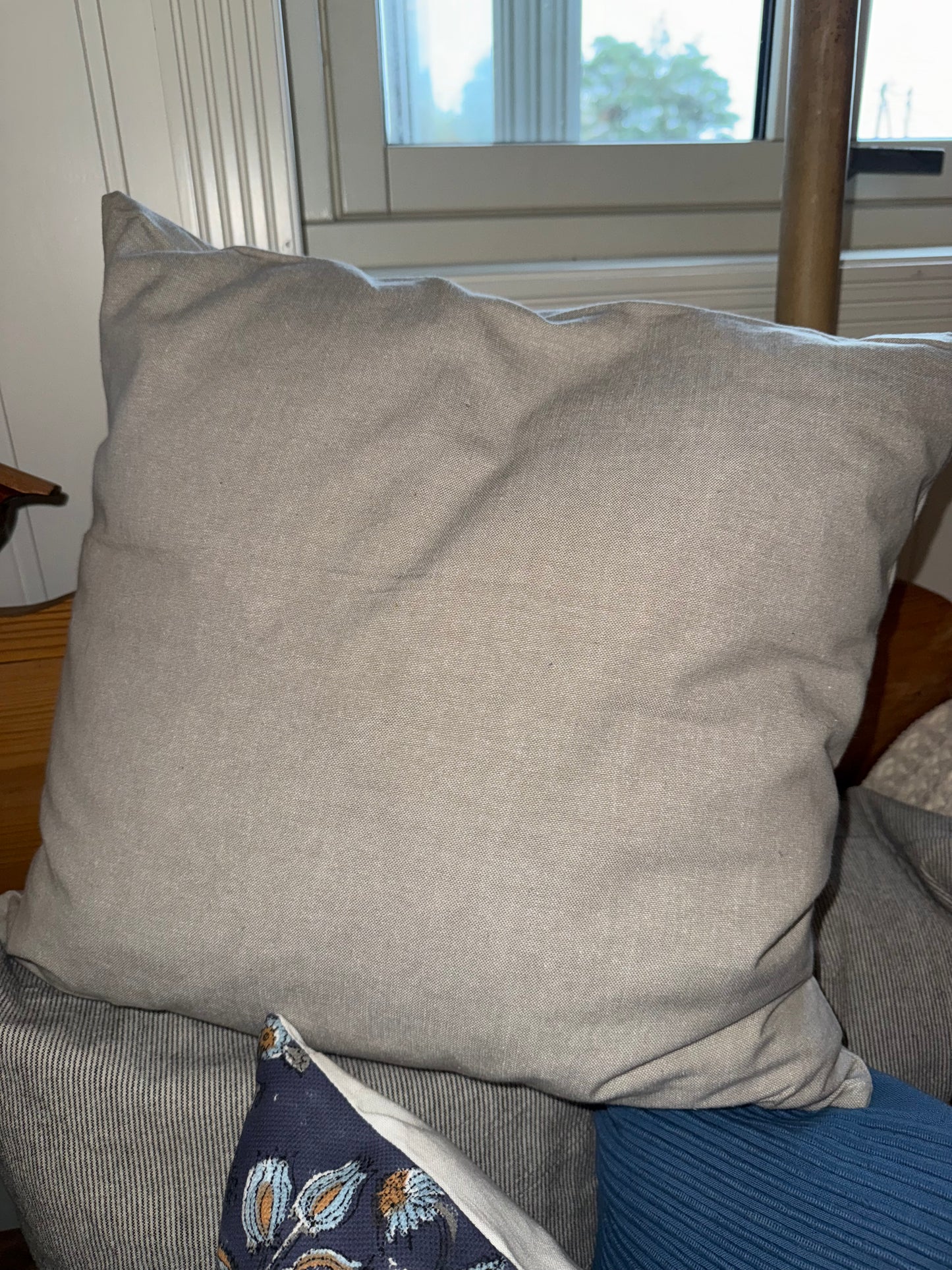 Putetrekk ribb bomull beige 50x50cm