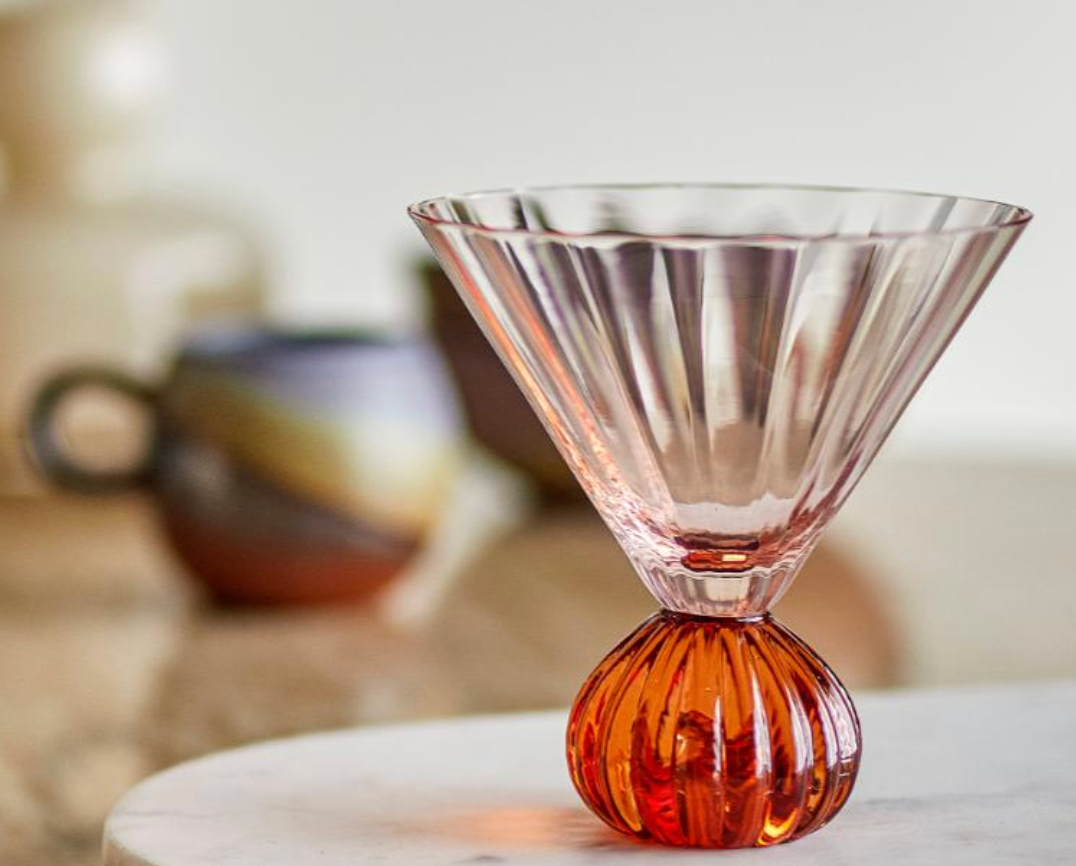 TAURIN COCKTAILGLASS BRUN/ORANGE 12X12CM