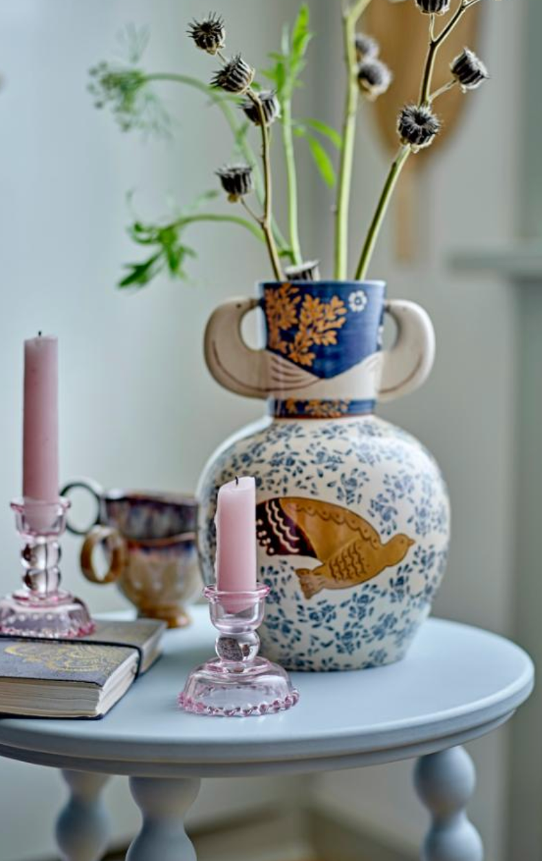 HEZHA VASE. BLÅ. KERAMIKK